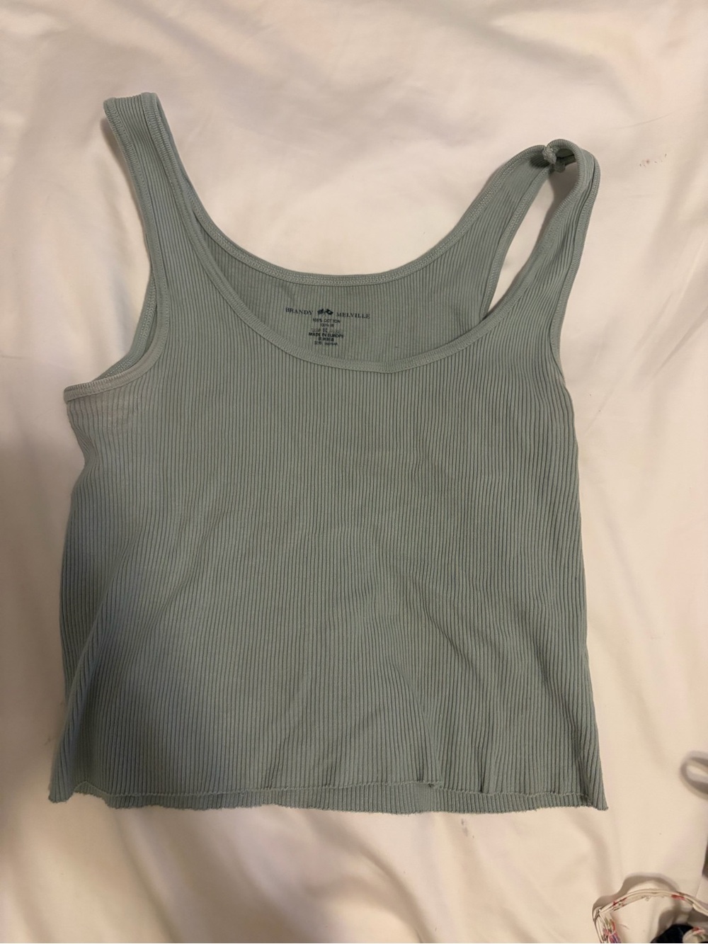 Brandy Melville Light Sage Ribbed Crop Tank